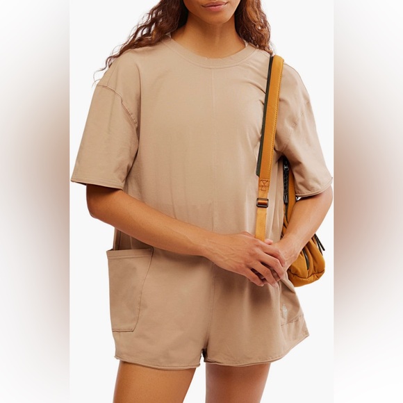 NWT New Free People Movement Romper Mocha Brown Large L - Picture 1 of 9